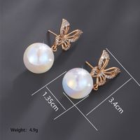 1 Pair Xuping Shiny Round Plating Inlay Alloy Copper Alloy Artificial Gemstones Artificial Pearls 14k Gold Plated 18k Gold Plated White Gold Plated Drop Earrings main image 7