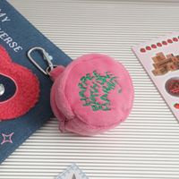 Cute Letter Plush Round Makeup Bags sku image 1