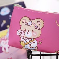 Cartoon Pu Leather Learning Korean Style Pencil Case main image 5