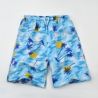 Men's Beach Casual Ditsy Floral Color Block Tree Shorts Shorts sku image 2