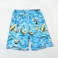 Men's Beach Casual Ditsy Floral Color Block Tree Shorts Shorts sku image 14