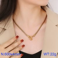 Stainless Steel Titanium Steel 18K Gold Plated Retro Cool Style Plating Heart Shape Pendant Necklace sku image 5