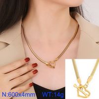 Stainless Steel Titanium Steel 18K Gold Plated Retro Cool Style Plating Heart Shape Pendant Necklace sku image 6