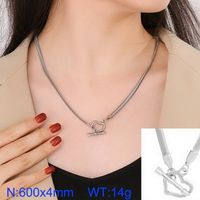 Stainless Steel Titanium Steel 18K Gold Plated Retro Cool Style Plating Heart Shape Pendant Necklace sku image 3