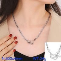 Stainless Steel Titanium Steel 18K Gold Plated Retro Cool Style Plating Heart Shape Pendant Necklace sku image 1