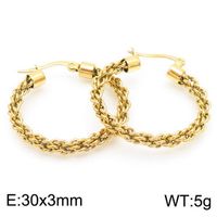 1 Pair Simple Style Streetwear Twist Plating Stainless Steel 18K Gold Plated Rose Gold Plated Earrings sku image 2