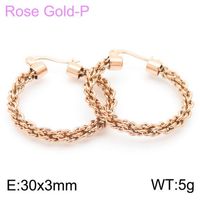 1 Pair Simple Style Streetwear Twist Plating Stainless Steel 18K Gold Plated Rose Gold Plated Earrings sku image 3