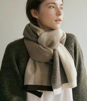Women's Business Basic Color Block Artificial Wool Scarf sku image 3