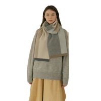 Women's Business Basic Color Block Artificial Wool Scarf main image 3