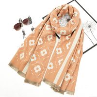 Women's Classic Style Color Block Polyester Printing Scarf sku image 2