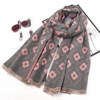 Women's Classic Style Color Block Polyester Printing Scarf sku image 1