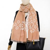 Women's Classic Style Color Block Polyester Printing Scarf sku image 4