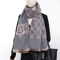 Women's Classic Style Color Block Polyester Printing Scarf sku image 3