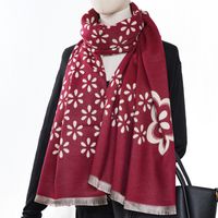 Women's Classic Style Color Block Polyester Printing Scarf sku image 7