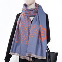 Women's Classic Style Color Block Polyester Printing Scarf sku image 8