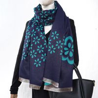 Women's Classic Style Color Block Polyester Printing Scarf sku image 10