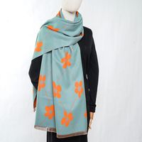 Women's Classic Style Color Block Polyester Printing Scarf sku image 18