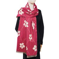 Women's Classic Style Color Block Polyester Printing Scarf sku image 16