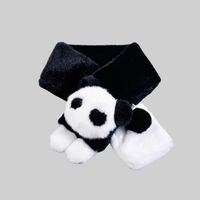Mujeres Chinoiserie Lindo Bloque De Color Panda Felpa Bufanda sku image 1