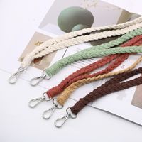 Basic Solid Color Cotton String Knitting Unisex Bag Pendant Keychain main image 3