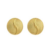 1 Paire Hip Hop Style Simple Couleur Unie Placage Le Cuivre Plaqué Or 18k Or Blanc Plaqué Boucles D'oreilles main image 10