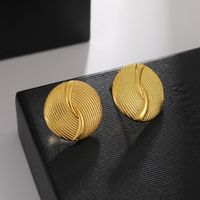 1 Pair Hip-hop Simple Style Solid Color Plating Copper 18k Gold Plated White Gold Plated Ear Studs main image 4