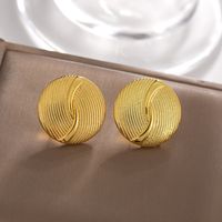 1 Pair Hip-hop Simple Style Solid Color Plating Copper 18k Gold Plated White Gold Plated Ear Studs main image 6