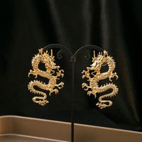 1 Pair Vintage Style Simple Style Dragon Irregular Plating Alloy Gold Plated Ear Studs main image 1