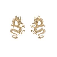 1 Pair Vintage Style Simple Style Dragon Irregular Plating Alloy Gold Plated Ear Studs main image 3