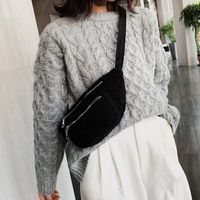 Women's Elegant Solid Color Plush Waist Bags main image 5