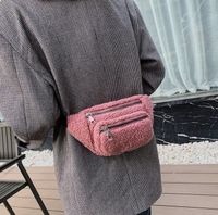 Women's Elegant Solid Color Plush Waist Bags sku image 2