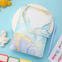 1 Set Solid Color School Pu Leather Paper Novelty Notebook main image 3