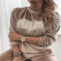 Women's Hoodies Sets Long Sleeve Sequins Printing Casual Solid Color main image 1