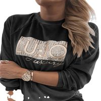 Women's Hoodies Sets Long Sleeve Sequins Printing Casual Solid Color main image 4