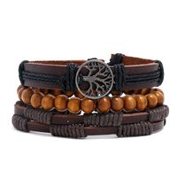 Retro Geometric Pu Leather Alloy Rope Men's Bracelets sku image 3