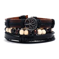 Retro Geometric Pu Leather Alloy Rope Men's Bracelets sku image 4