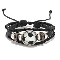 Punk Vêtement De Rue Géométrique Football Faux Cuir Alliage Hommes Bracelet main image 5