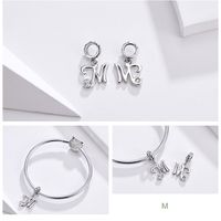 Simple Style Letter Sterling Silver Plating Inlay Zircon White Gold Plated Jewelry Accessories main image 3