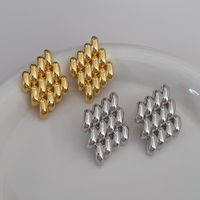 1 Paire Décontractée Style Simple Géométrique Placage Le Cuivre Boucles D'oreilles main image 6