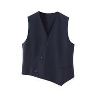 Women's Sleeveless Blazers Casual Solid Color main image 2