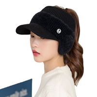 Women's Casual Solid Color Curved Eaves Wool Cap main image 2