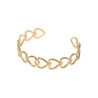 Vintage Style Simple Style Heart Shape 304 Stainless Steel 18K Gold Plated Bangle In Bulk main image 2