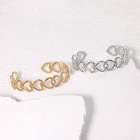 Vintage Style Simple Style Heart Shape 304 Stainless Steel 18K Gold Plated Bangle In Bulk main image 5