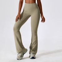 Simple Style Solid Color Nylon Spandex Pleated Active Bottoms Flared Pants main image 5