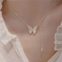 Simple Style Artistic Star Heart Shape Wings Steel Copper Inlay Opal Shell Zircon Pendant Necklace sku image 18