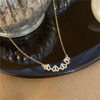 Simple Style Artistic Star Heart Shape Wings Steel Copper Inlay Opal Shell Zircon Pendant Necklace sku image 20
