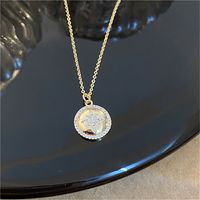 Simple Style Artistic Star Heart Shape Wings Steel Copper Inlay Opal Shell Zircon Pendant Necklace sku image 12