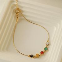 Simple Style Commute Smiley Face Titanium Steel Plating 18K Gold Plated Women's Anklet main image 5