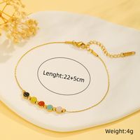 Simple Style Commute Smiley Face Titanium Steel Plating 18K Gold Plated Women's Anklet sku image 1