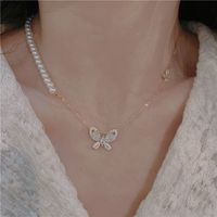 Simple Style Artistic Star Heart Shape Wings Steel Copper Inlay Opal Shell Zircon Pendant Necklace sku image 25